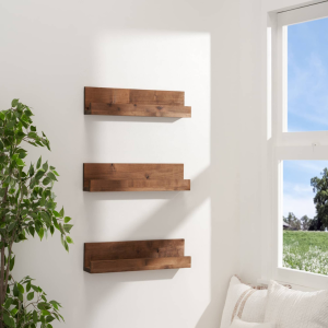 Wall Shelf Floating Book Display  Set of 3