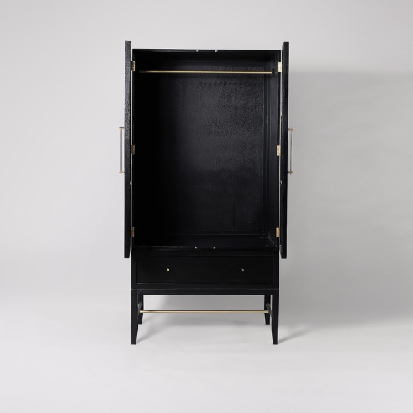 Wardrobes Raphia Mid-Century Modern Accent Cabinet with Rattan Doors