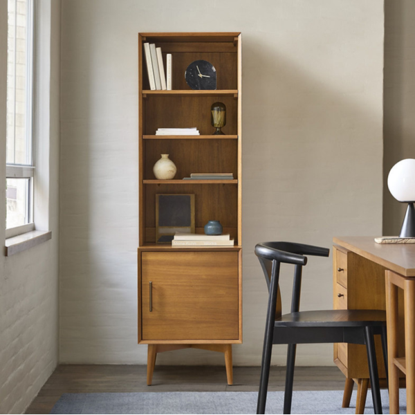 Wardrobe Mid-Century Wooden with Cabinet