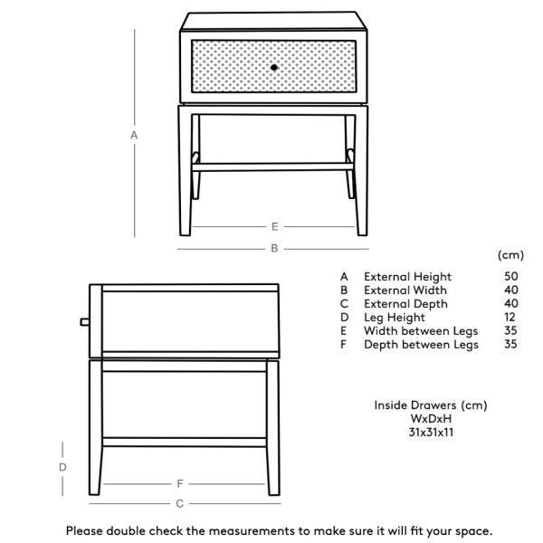BEDSIDE SINGLE DRAWER