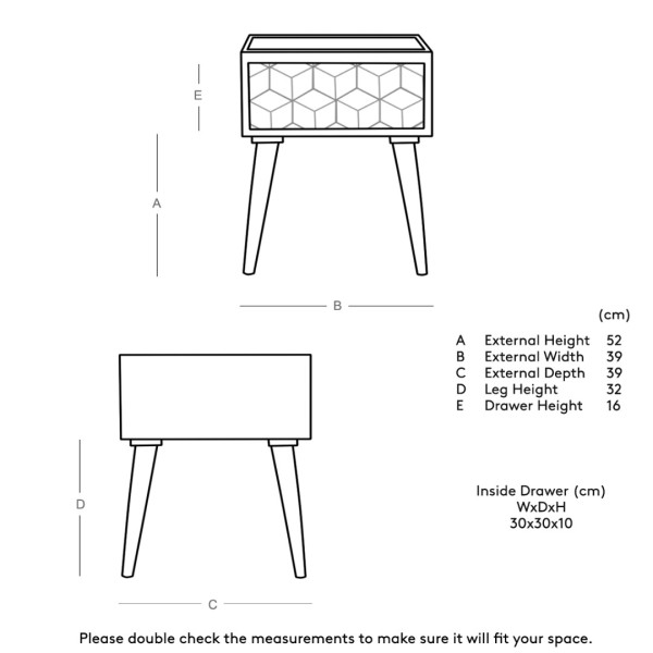 BEDSIDE SINGLE DRAWER
