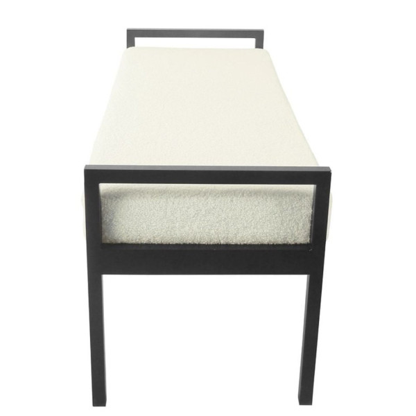 Bench Modern Upholstered – Black Metal Frame with Cushioned Seat