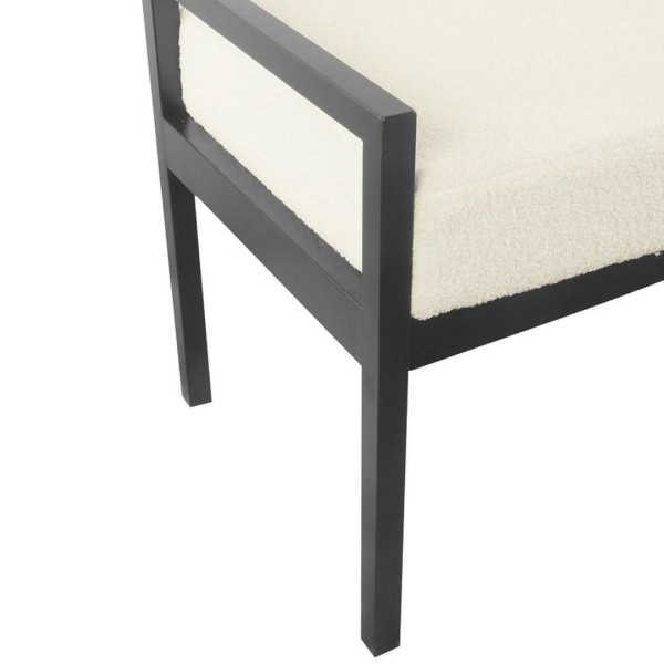 Bench Modern Upholstered – Black Metal Frame with Cushioned Seat