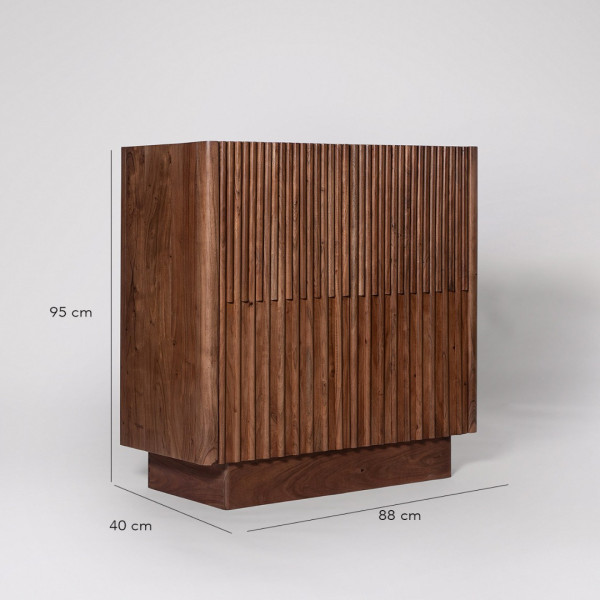 Cabinet Modern Wooden with Fluted Design