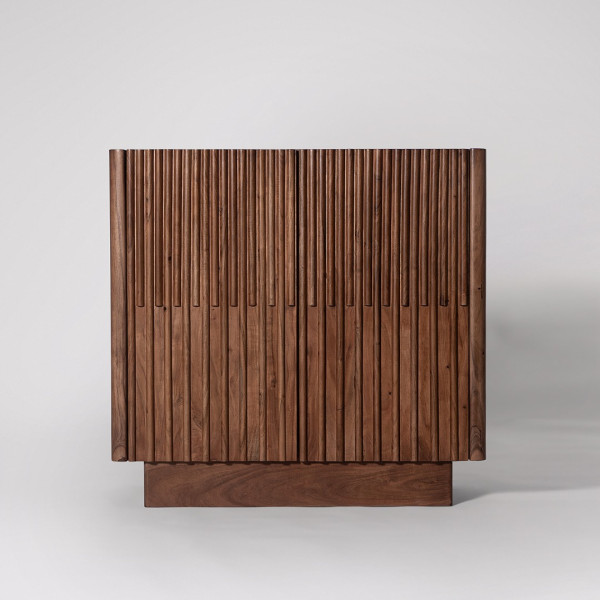 Cabinet Modern Wooden with Fluted Design