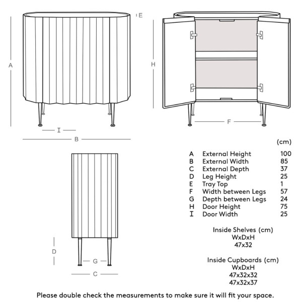 Cabinet Luxury Wooden Storage with Gold Legs