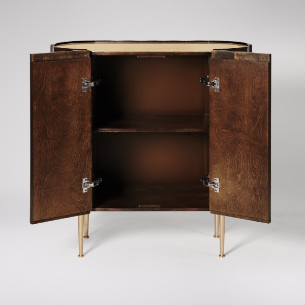 Cabinet Luxury Wooden Storage with Gold Legs